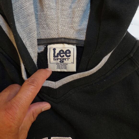 RAIDERS VINTAGE 1990s Y2K LEE SPORT NFL FOOTBALL HOODIE SWEATSHIRT XL Las Vegas - Picture 4 of 6